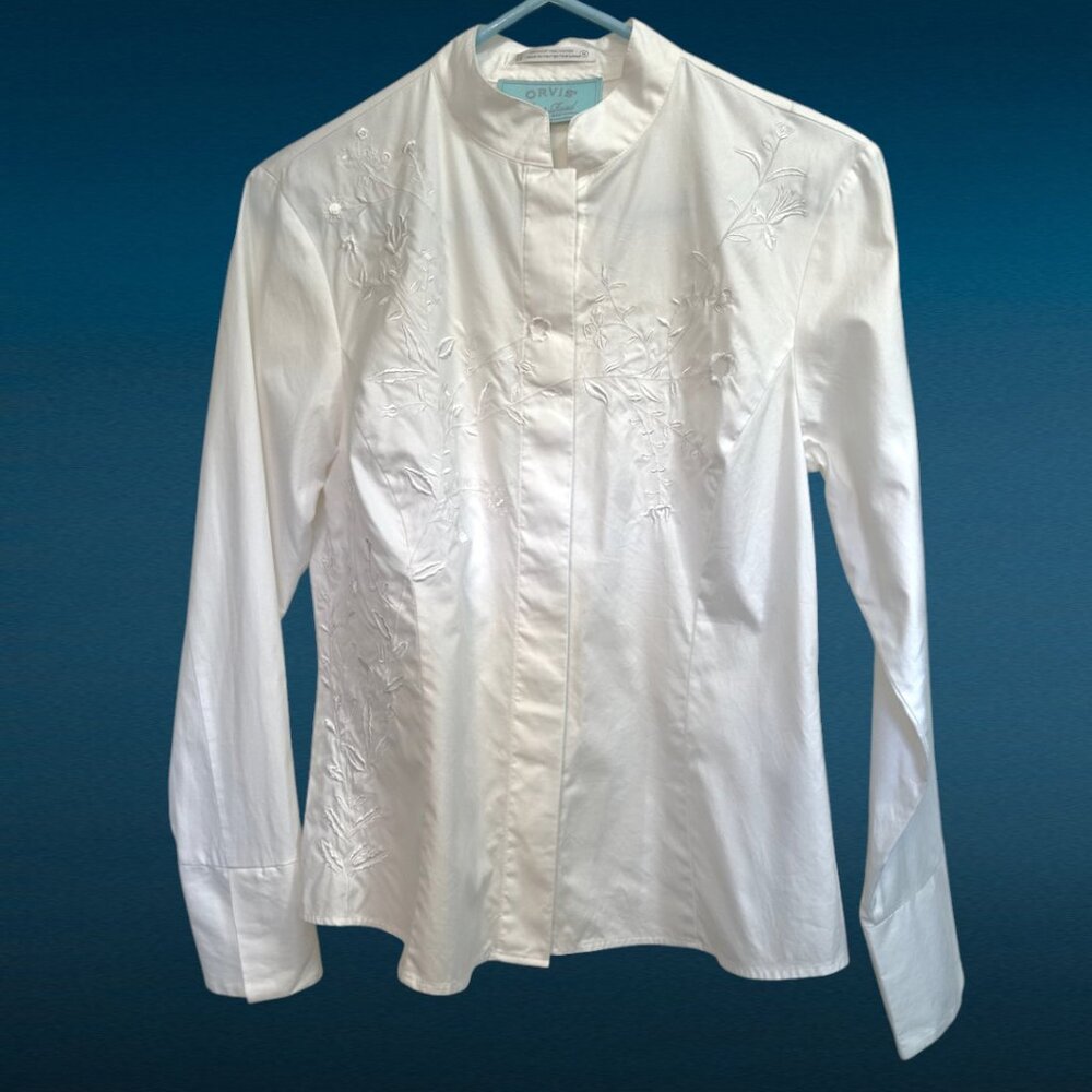vintage and gorgeous - Orvis River Road white embroidered blouse